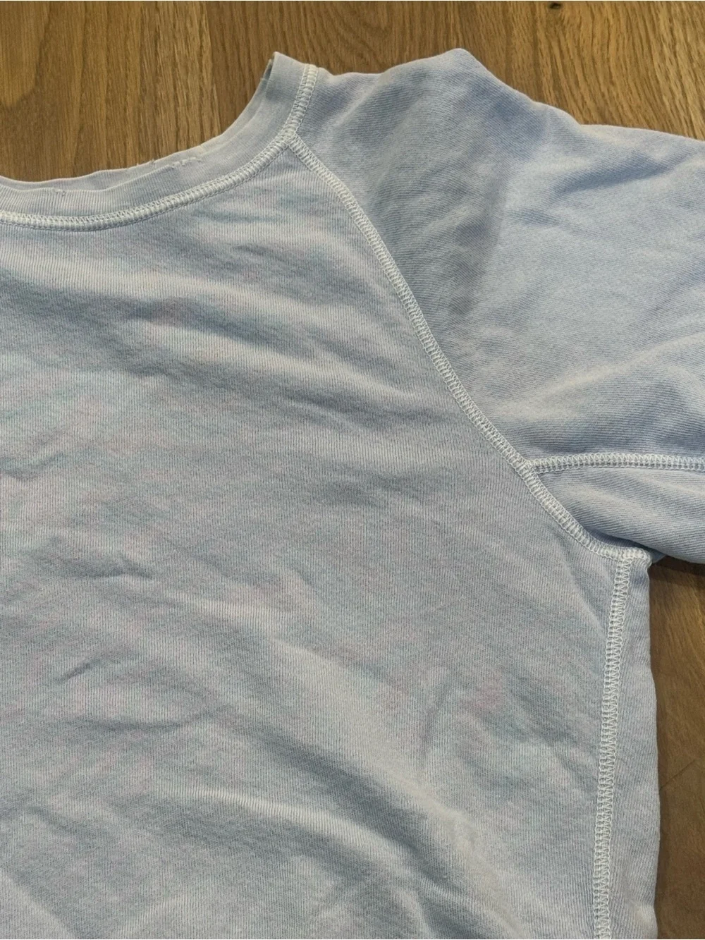 Unsubscribed Women's French Terry Blue Crewneck Puffed Sleeve Sweatshirt XS